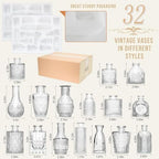Glass Bud Vase Set of 32PCS Wedding Centerpieces for Tables,Mini Clear Bud Vases for Flowers,Small Flower Vases Suitable for Birthday Party,Anniversary,Wedding,Baby Shower (Clear, 32PCS) - Image 2