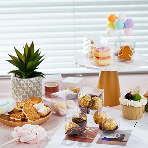 Eaasty 200 Pcs 2 x 2 x 2 Inch Clear Favor Boxes Plastic Treat Gift Boxes - Image 5