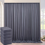 50ft×10ft Wrinkle Free Grey Backdrop Curtains for Parties, 10 Panels 5×10ft Soft Silky Polyetsr Charcoal Photo Backdrop Drapes for Birthday Party Baby Shower Wedding Photography by ENJOYYOURPARTY