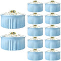GALLETY 12 Pack Bulk Baby Blue Round Tablecloths for 5ft Tables, 120 inch Fitted Spandex Table Cloth with Skirt, Wrinkle Free Wholesale Table Covers for Large Events, Weddings Reception, Banquets by Creativepartyuniquedecorat