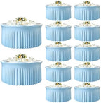 GALLETY 12 Pack Bulk Baby Blue Round Tablecloths for 5ft Tables, 120 inch Fitted Spandex Table Cloth with Skirt, Wrinkle Free Wholesale Table Covers for Large Events, Weddings Reception, Banquets by Creativepartyuniquedecorat
