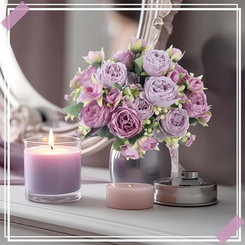 8 Bundles Artificial Peony Centerpiece Flowers,Purple Series - Image 6