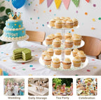 Kigai Wildflower Cupcake Stand 3 Tier Dessert Table Display Holder Acrylic Cup Cake Tower Round Tiered Serving Tray for Wedding, Birthday, Baby Shower - Image 7