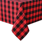 Hiasan Christmas Checkered Tablecloth Square 30 x 30 Inch, Black and Red by Hiasan