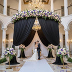 50ft x 15ft Black Backdrop Curtains for Parties, Wrinkle Free 10 Panels Photo Backdrop Drapes Back Drop Cloth for Wedding Birthday Photography Background Decor - Image 6