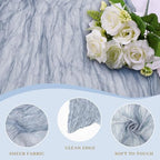 Le courant 12pcs 10Ft Cheesecloth Table Runner, Rustic Boho Gauze Cheese Cloth Runner Table Runner for Weddings Bridal Baby Shower Birthday Holiday Parties Home Decor, Dusty Blue - Image 4