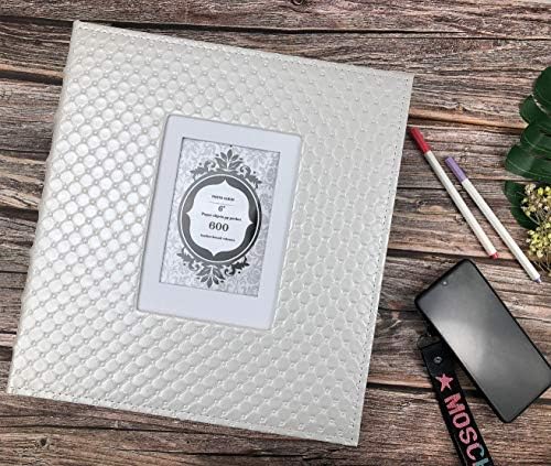RECUTMS Photo Album 600 Pockets 4x6 Pictures Leather Wedding Albums White - Image 5