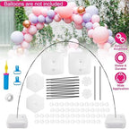 Balloon Arch Stand Kit, Adjustable Frame with 15 Fiber Poles, 50 Clips, Air Pump, for Birthday, Wedding, Baby Shower - Image 2