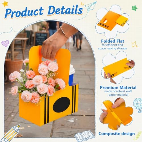 Epakh 48 Pack Teacher 2 Cup Drink Carrier with Handle, Gift Holder - Image 2