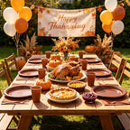 200pcs Brown Plastic Plates Party Supplies, Disposable 9’’ Dinner Plates and Napkins, Cups & Cutlery Dinnerware Set for Birthday, Baby Shower Fall, Thanksgiving Decorations, Serves 50 Guests - Image 4