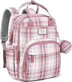 RUVALINO Diaper Bag Backpack, Multifunction Travel Pack Maternity Baby Changing Bags, Large Capacity, Waterproof, Pink Plaid by RUVALINO