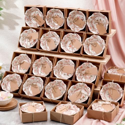 SiliFine 24 Pcs Wedding Favors for Guests Small Ceramic Bowls, Rose, Pink by SiliFine
