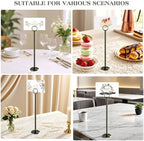 Urban Deco 12PK Table Number Holders Place Card Holders 12 Inch Table Card Holders Steel Card Holders for Photos, Food Signs, Memo Notes, Weddings, Restaurants, Birthdays (Nickel Black) - Image 4