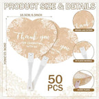 50 Pcs Wedding Hand Plastic Fans Boho Lace Bridal Shower Favors - Image 2