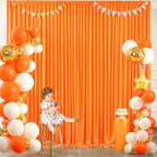 Orange Backdrop Curtains - 8 Panel Wrinkle-Free Polyester Photography Drapes for Baby Shower & Birthday Party - 32 x 10FT - Image 6