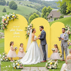 Yellow Arch Backdrop Cover 7.2ft 6.6ft 6ft Arch Cover Set of 3 Arch Covers Stretchy Backdrop for Wedding Party Baby Shower Birthday Photography Spandex Arch Stand Covers Backdrop Curtains Decor - Image 2