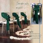 fani 120 PCS Satin Chair Sashes, 7x78 Inch, Emerald Green - Image 6