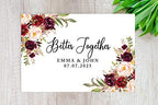 Andaz Press Custom Personalized Disposable Paper Placemats, 12 x 18 Inch, Set of 25, Better Together Burgundy Floral, Tableware, Dining, Tabletop, Table Setting for Wedding, Bridal Shower - Image 2