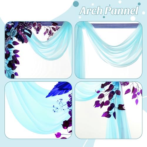 Pack of 2 Wedding Arch Drape Panel Fabric 30" x 50ft - Teal - Image 5