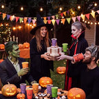 Funnymoom 120 Pcs Halloween Party Cups 12 oz Disposable Pumpkin Paper Cups - Image 4