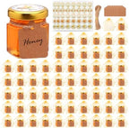 64 Pack 1.5oz Mini Honey Jars with Airtight Gold Lids by Woaiwo-q