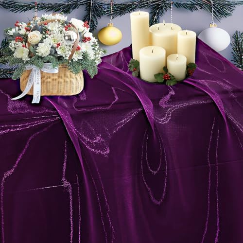 25 Yard Organza Fabric 44" Wide for Wedding Event Décor - Dark Purple by MDS