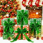 Meseey 4 Inch Wide Green Velvet Wired Ribbon, 10 Yards Velvet Ribbon with Wire Edge for Christmas Tree, Wreaths, Gift Wrapping, Bows, Crafts and Holiday Decorations - Image 6
