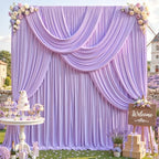 20ft x 10ft Lavender Backdrop Curtains, 4 Panels Lilac Drapes for Backdrop - Image 2