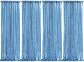 Baby Blue Christmas Backdrop Curtains 4 Pieces 2FTx8FT Sequin Photo Pooth by QueenDream