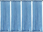 Baby Blue Christmas Backdrop Curtains 4 Pieces 2FTx8FT Sequin Photo Pooth by QueenDream