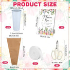 68 Pcs Flower Bar Buckets Kit 12pcs Galvanized Bucket Floral Shears Wood Sign Kraft Paper Flower Gift Bags with Ribbon, Bloom Bar Supplies for Wedding Bridal Baby Shower Birthday Table Centerpieces - Image 2