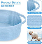Gift Basket, Hamper Kit, Empty Hamper Basket with Cellophane Bags and Pull Bows, Rope Gift Baskets with Handles, Woven Gift Baskets for Baby Shower, Wedding, Birthday, Housewarming (Blue) - Image 5