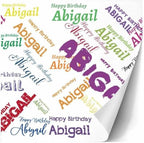 AOFUN Wrapping Paper for Him, Baby Girl, Baby Shower, 1st Birthday - Custom Name Text - 5 Rolls 58" x 23" - Image 3