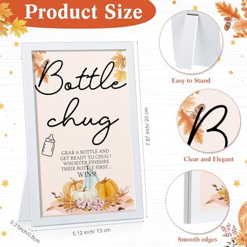 Roowest Fall Pumpkin Bottle Chug Baby Shower Games Favors - Image 2
