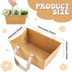 Pinkunn 48 Pcs Basket for Gifts Empty DIY Bulk Gift Basket Kit with Handles Kraft Cardboard Tray for Wedding Baby Shower Graduation Party Anniversary Party Display(Brown) - Image 2