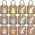 Huhumy 12 Pack Easter Burlap Bags with Tags Jute Bunny Baskets Egg Hunts Candy Gift Goodie Treat Tote Bags for Party Favor Bunny Egg Hunt Gift by Huhumy