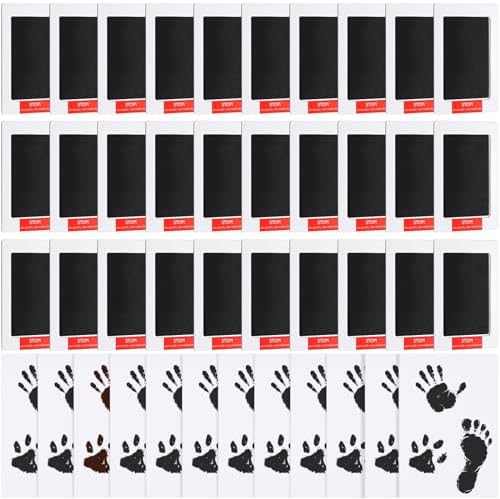 Jetec 60 Set Inkless Hand Footprint Paw Print Kit Ink Pad, Black by Jetec