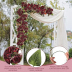 8 Bundles Artificial Peony Centerpiece Flowers,Burgundy - Image 3