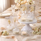 MTLEE 16 Sets Wedding Candle Favors with Lids Dried Flowers,Ivory White - Image 2