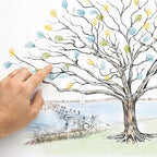 Thumbprint Tree Guestbook Alternative Guest Book with Sailboats for Weddings, Birthdays, Retirement - Image 4
