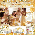MTLEE 24 Sets Bee Baby Shower Favors for Guest Bulk Including Lavender Scented Candles and Empty Matches Jars with Cork Top Thank You Cards and Organza Bags for Baby Shower Party Souvenir - Image 3