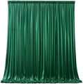 Hunter Green Satin Backdrop Curtains 6 Panels - Glitter Photo Drapes for Baby Shower, 30x10FT Shimmer Back Drop Cloth, Wrinkle Free for Birthday Party Prom Wedding Stage Background by WishCare