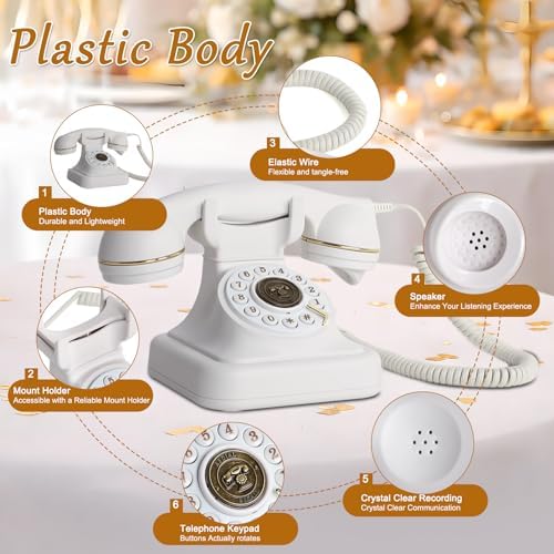 Audio Guest Book Wedding Phone with Signage, Vintage Voice Message Recorder Telephone with Premium Gift Box for Special Events,Bridal Shower,Birthday Party,Baby Shower,Anniversary - Image 5