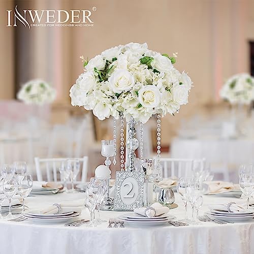 White Flowers Balls for Centerpieces: 15.7in Diam, Set of 2 - Image 2