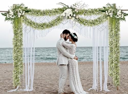 2 Pcs 5.8ft Artificial Baby Breath Flower Vines, Babys Breath Artificial Flowers Real Touch Faux Gypsophila Hanging Fake Baby's Breath Garlands for Wedding and Baby Shower Decor（White） - Image 4