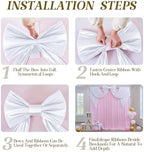 Giant Bow for Backdrop Big White Bow 120x48 Inch Large Satin Ribbon Bow Wall Decor for Wedding Birthday Baby Shower Party Photo Booth, Washable Reusable Fabric Bow for Nursery Bedroom Door Hanging - Image 6