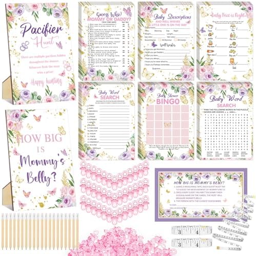 Sherr 424 Pcs Baby Shower Pacifier Hunt Games Butterfly by Sherr