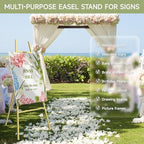 Gold Easel Stand for Sign, 47" Heavy Duty Metal Display Easel - Image 2