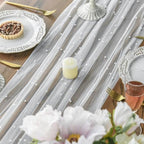 Artoid Mode 10-Pack Pearl White Gauze Table Runner 10FT Home Decor - Image 4