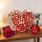 Personalized Wedding Guest Book Alternative Wooden Drop Box Heart Chips - Image 3
